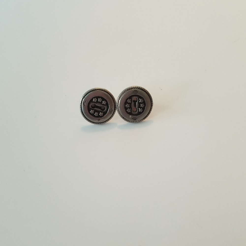 Sale metal button earrings